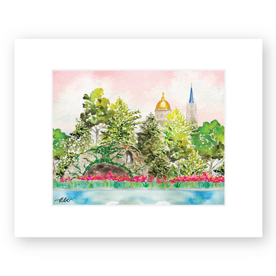 University of Notre Dame Watercolor Art Print - "The Holy Trinity"