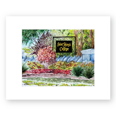 Saint Mary's College Watercolor Art Print - "Welcome Home"