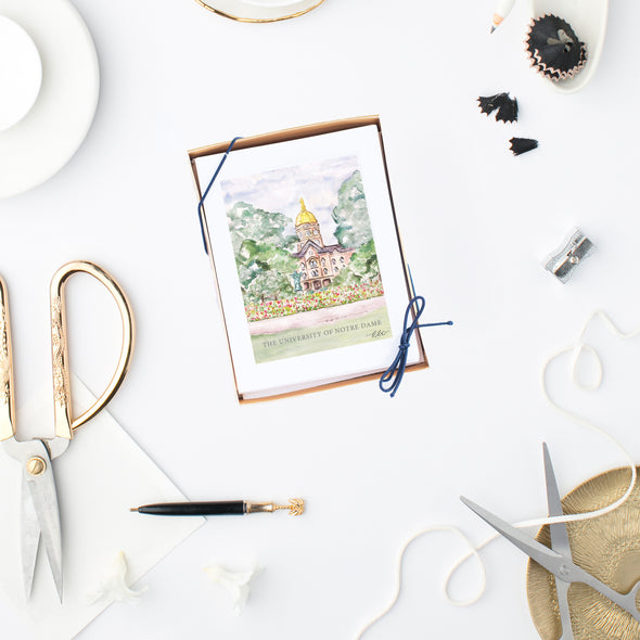 University of Notre Dame Watercolor Dome Note Card Set, The Golden Dome