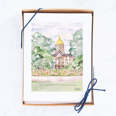 University of Notre Dame Watercolor Dome Note Card Set, The Golden Dome