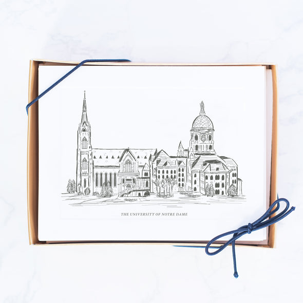 University of Notre Dame Hand-drawn Sketch Note Cards, "The Basilica and The Dome"