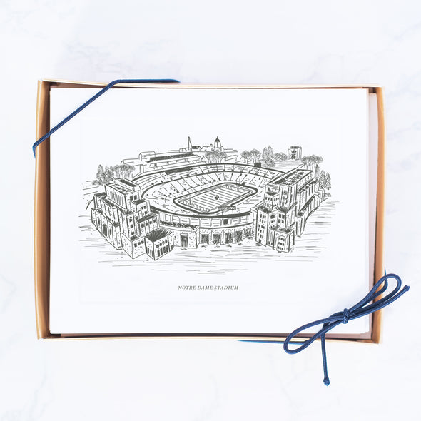 University of Notre Dame Hand-drawn Sketch Note Cards, Notre Dame Stadium