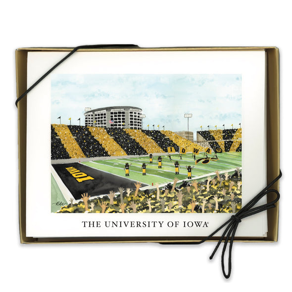 University of Iowa Watercolor Note Card Set - "Home of The Hawkeyes"
